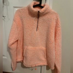 Coral fuzzy hoodie